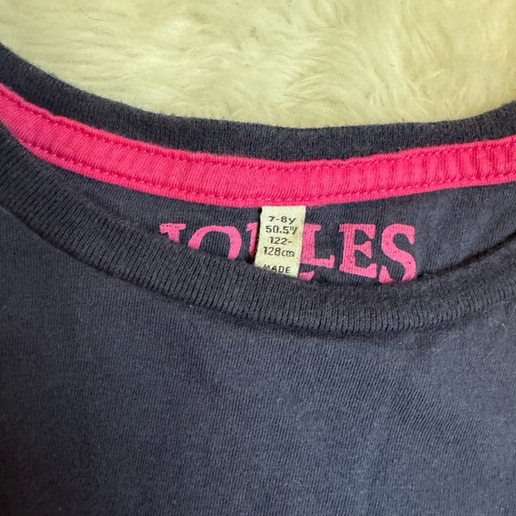 Kids Joules Navy Flip Sequin Unicorn Long Sleeve Tee - Picture 3 of 3